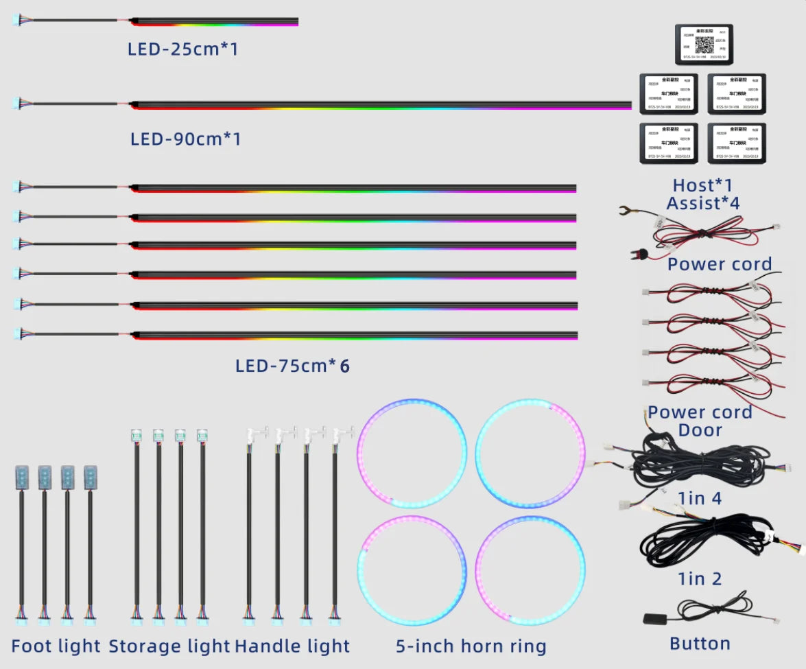 24 in 1 Universal Car Ambient Lighting (Hardwire Kit)