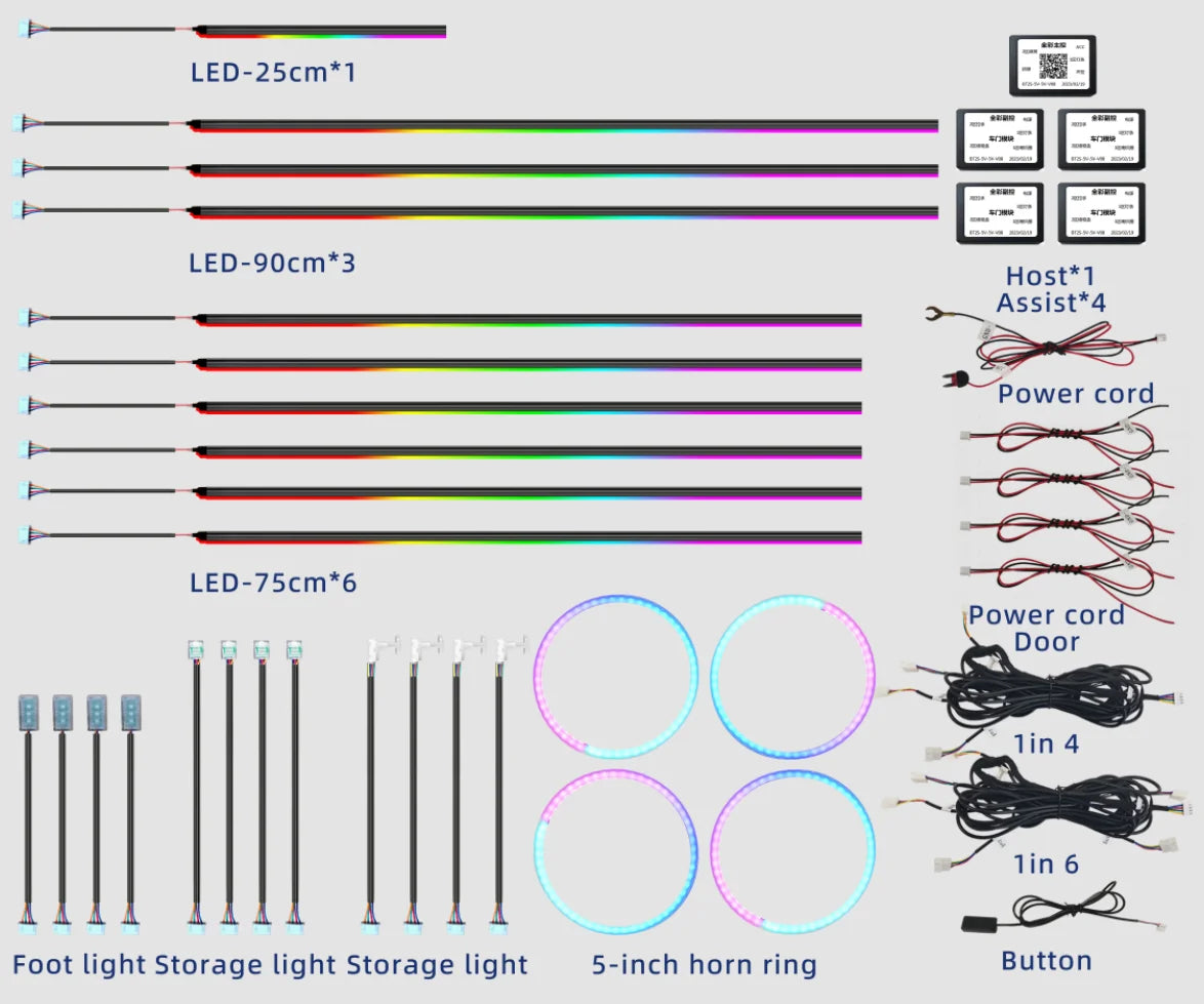 26 in 1 Universal Car Ambient Lighting (Hardwire Kit)