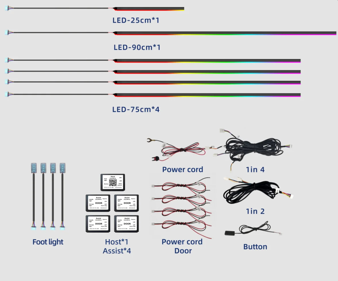 10 in 1 Universal Car Ambient Lighting (Hardwire Kit)