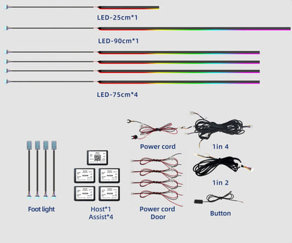 10 in 1 Universal Car Ambient Lighting (Hardwire Kit)