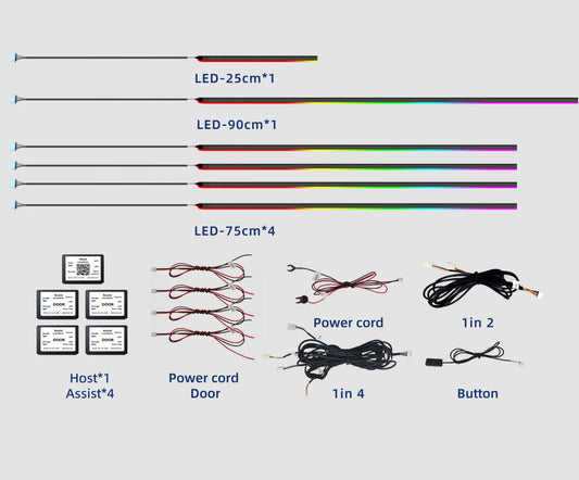 6 in 1 Universal Car Ambient Lighting (Hardwire Kit)