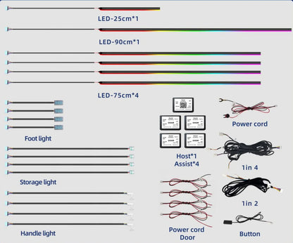 18 in 1 Universal Car Ambient Lighting (Hardwire Kit)