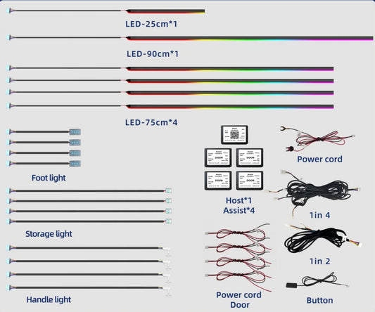 18 in 1 Universal Car Ambient Lighting (Hardwire Kit)