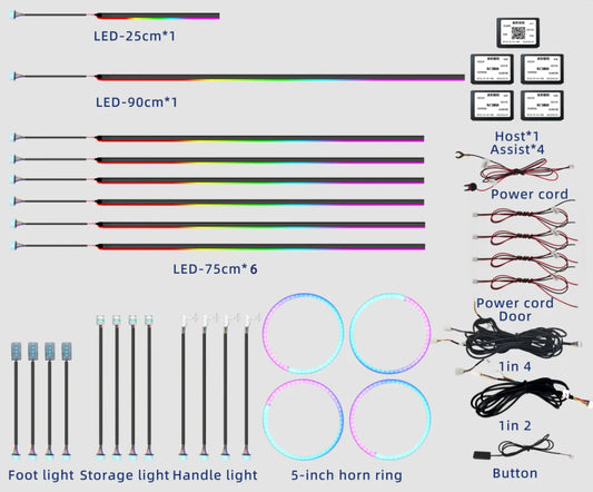 24 in 1 Universal Car Ambient Lighting (Hardwire Kit)