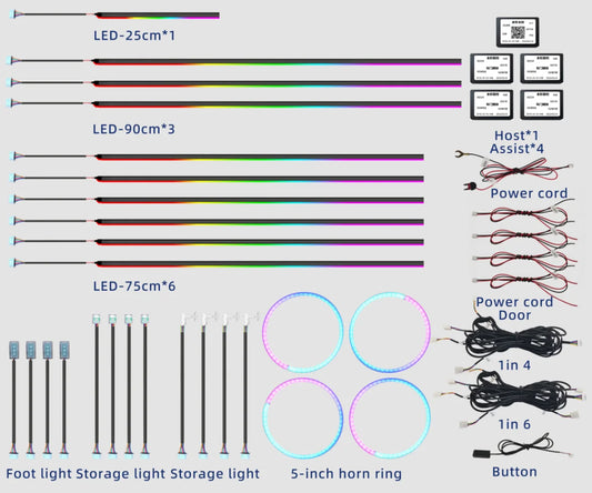 26 in 1 Universal Car Ambient Lighting (Hardwire Kit)