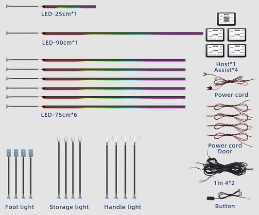 20 in 1 Universal Car Ambient Lighting (Hardwire Kit)