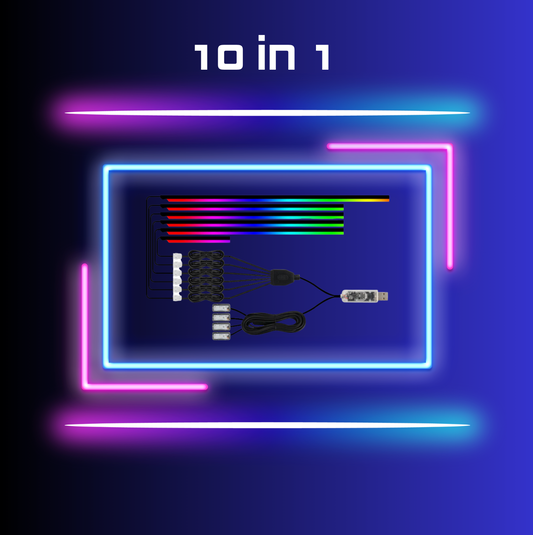 10 in 1 Universal Car Ambient Lighting Kit (USB POWERED)